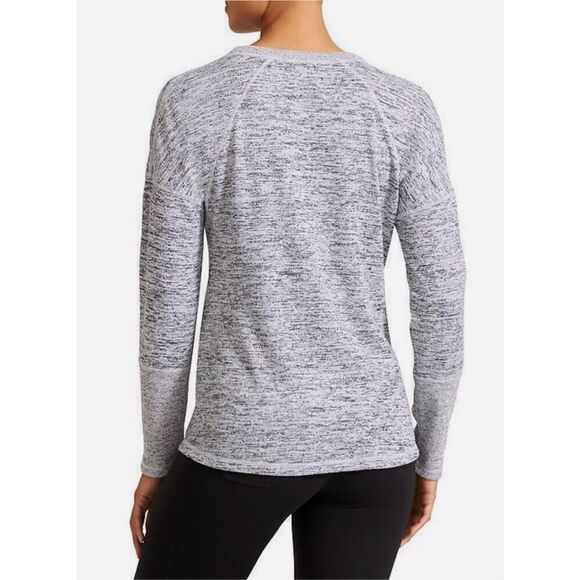 Athleta Heather Gray Crewneck Top Zipper Detail Medium - Picture 2 of 8